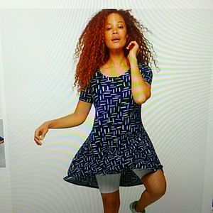 2X, Short Sleeve A-Line Knit Dress